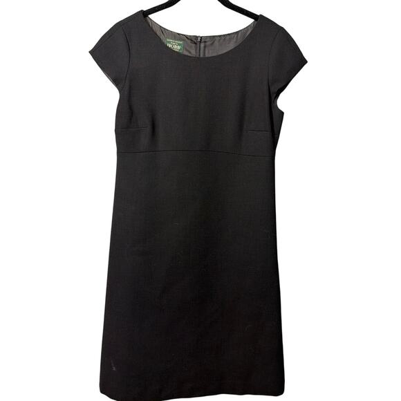 Hobbs Petite Mia Dress Black 100% Wool Size 8 Understated Luxury Classic Staple - Picture 1 of 12
